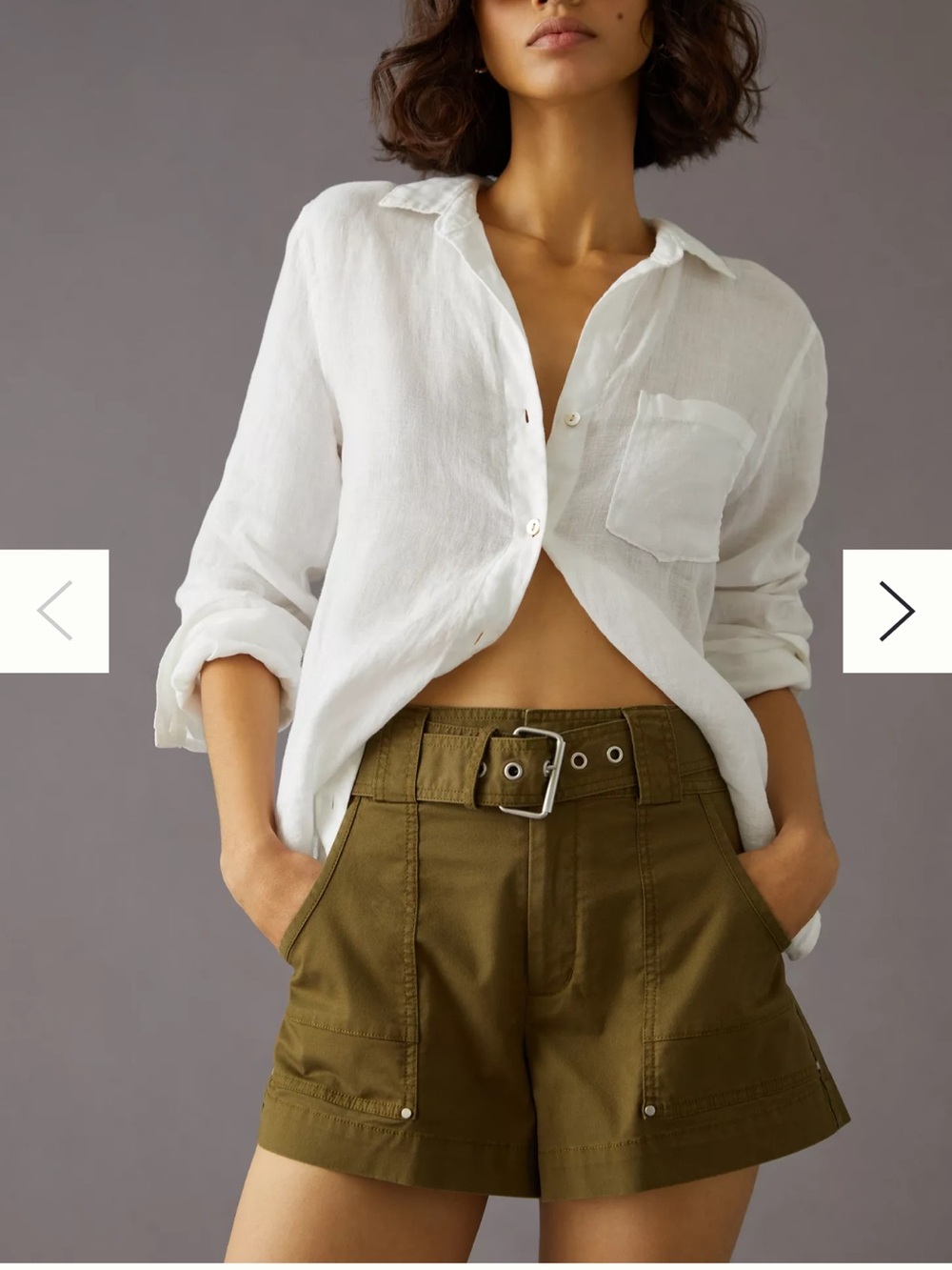 NWT By Anthropologie Belted Utility Shorts Size 2